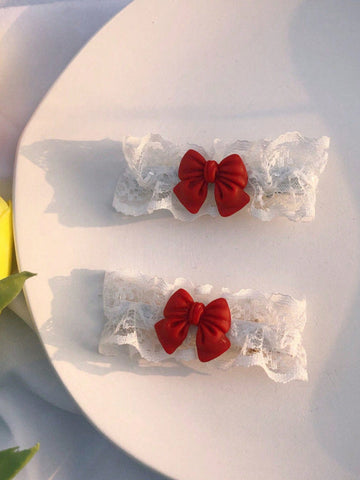 2pcs Fashionable, Versatile, Sweet And Cute Bow Hair Clips