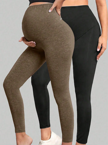 Pregnant Women Simple Solid Color Tight-Fitting Leggings
