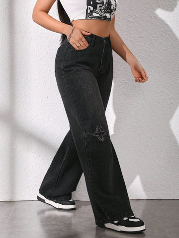 Minimalist And Versatile Women Straight Leg Jeans For Daily Wear