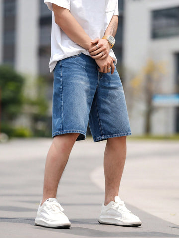 Men Casual Daily Outfit Matching Denim Shorts
