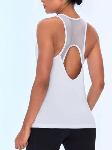 Women Simple And Versatile Solid Color Breathable Fitness Exercise Sports Tank Top