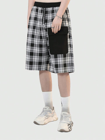 Men's Plaid Shorts, Suitable For Daily Wear In Spring And Summer