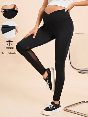 Adjustable Knitted Maternity Leggings Pants With Long Design