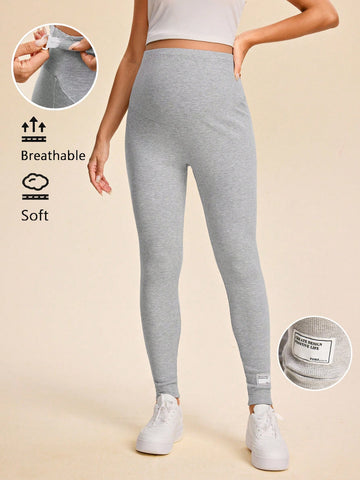 Adjustable Knitted Maternity Leggings With Bump Support