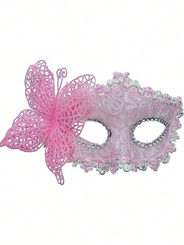 Butterfly And Dragon Patterned Masquerade Mask (side Style)