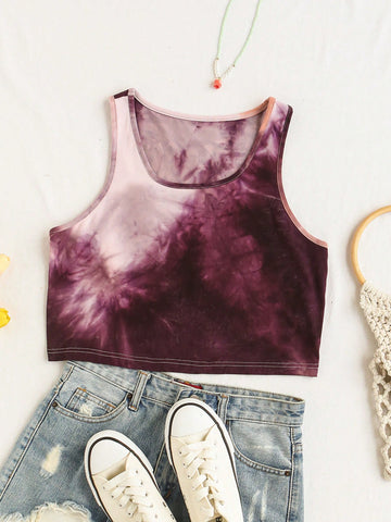 Women Summer Holiday Colorful Tie-Dye Tank Top