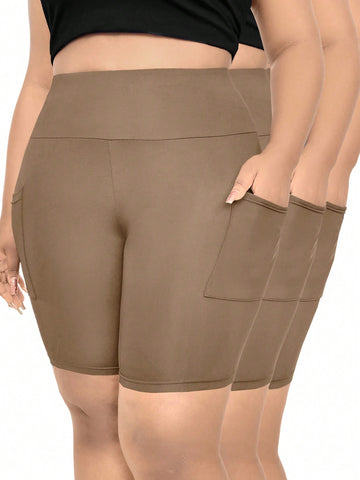 Women Fashion High Waist Slim Fit Pocket Shorts