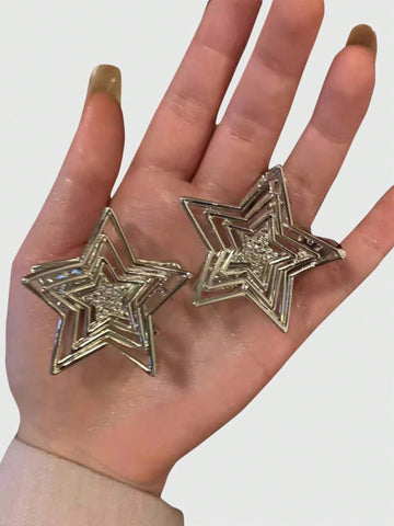 2pcs/Set Starfish & Hollow Out Five-Pointed Star Hair Claws
