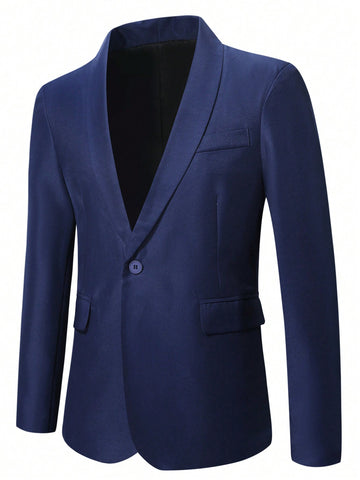 Men's Plain Shawl Collar Suit Jacket