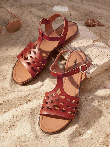 Women's Solid Color Flat Sandals