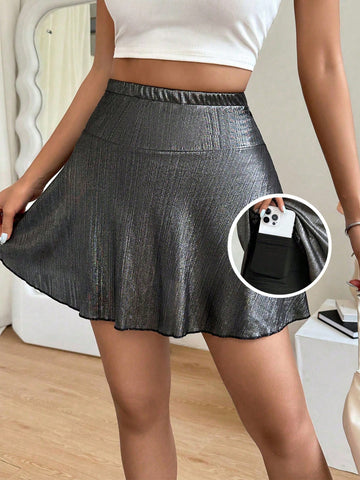Women Fashionable Shorts With Secure Pocket For Mobile Phone