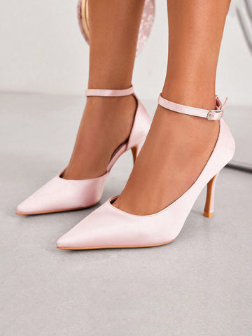 Woman Shoes Ladies' Ankle Strap High-Heeled Pumps Wedding Shoes