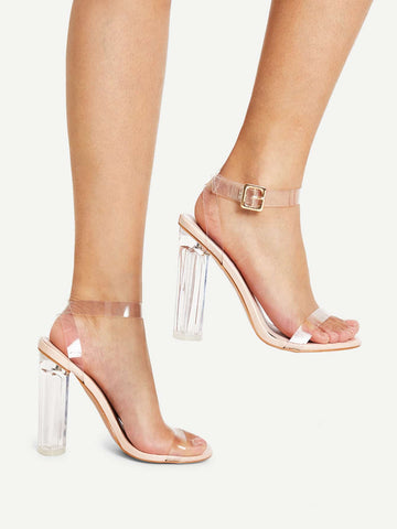 Ankle Strap Clear Design Heels