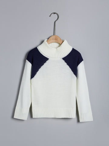 Toddler Boys Colorblock Funnel Neck Sweater