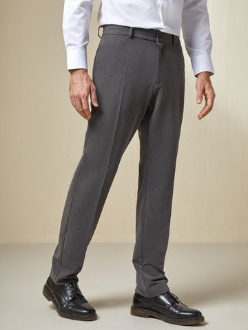 Men Slant Pocket Zip Up Suit Pants