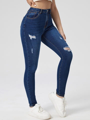 Ripped Detail Skinny Jeans