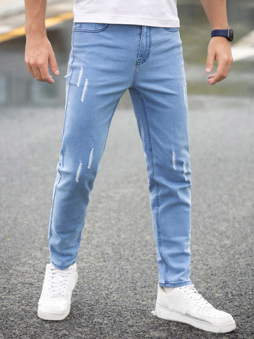 Men Ripped Slim Jeans