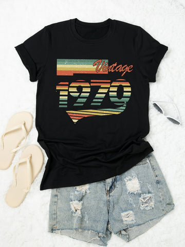 Plus Letter Graphic Short Sleeve Tee