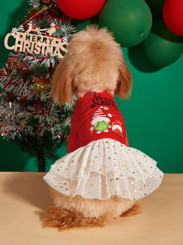 Christmas Letter Graphic Pet Dress