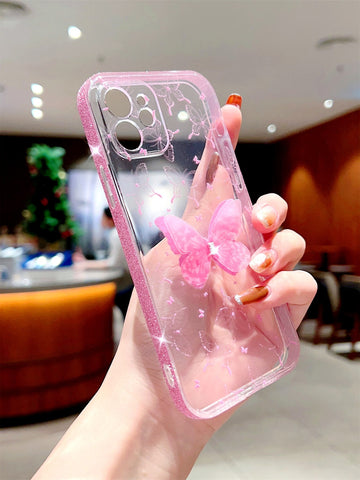 Butterfly Decor Clear Phone Case