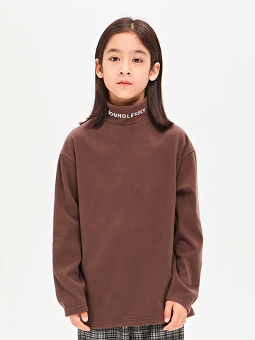 Tween Boys' Youth Letter Printed Half Turtleneck Thermal Base Layer Long Sleeve T-shirt, Autumn & Winter