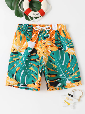 Tween Boy Tropical Print Swim Shorts