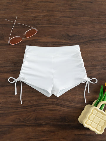 Summer Beach Drawstring Side Bikini Shorts