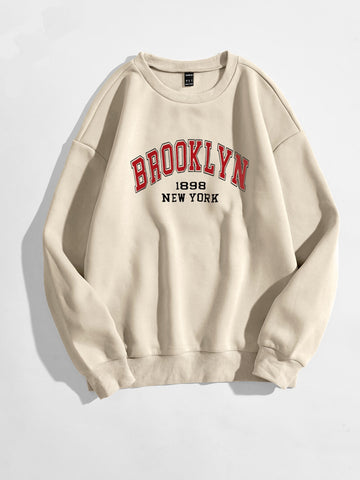 Plus Letter Graphic Thermal Lined Sweatshirt