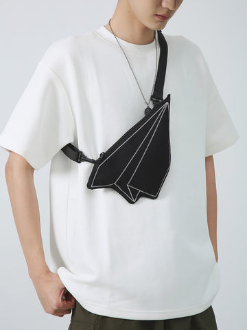 Mini Men Contrast Piping Novelty Bag, Handbag Schoolbag Sling Bag Sport Bag for High School University Student for Travel College School