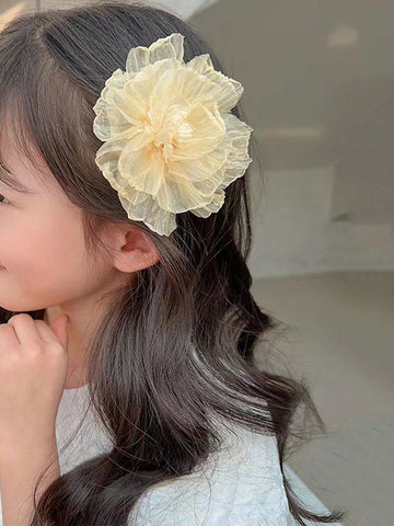 1pc Girls Flower Decor Fashion Hair Clip For Daily Decoration