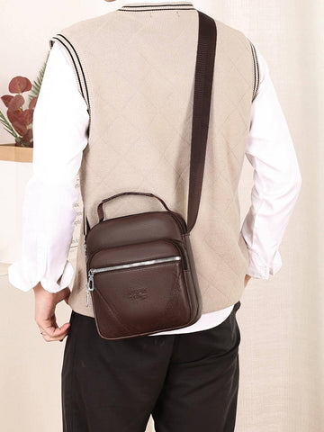 Men's Minimalist Pu Leather Handheld Briefcase