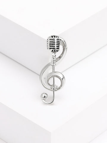 1pc Creative Zinc Alloy Musical Note Design Brooch For Women For Gift