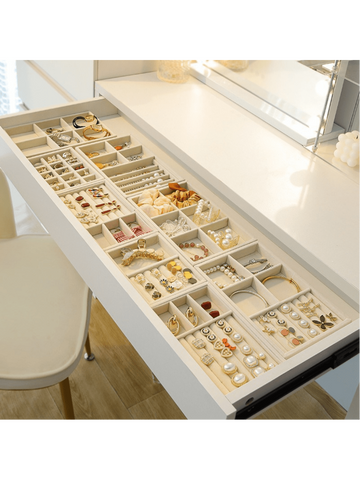 1pc Jewelry Display Storage Box, Desktop Organizer, Makeup Storage Tray, Jewelry Case, Ring Earring Bracelet Necklace Watch Organizer