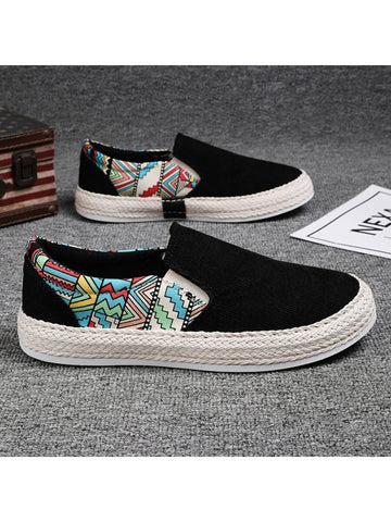 New Summer Breathable Casual Slip-on Old Beijing Style Canvas Men's Shoes With Layered Sole