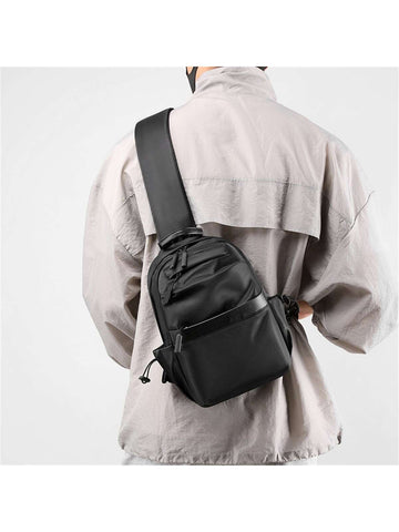 Men's Solid Color Concise Chest Bag Casual Crossbody Bag For Men