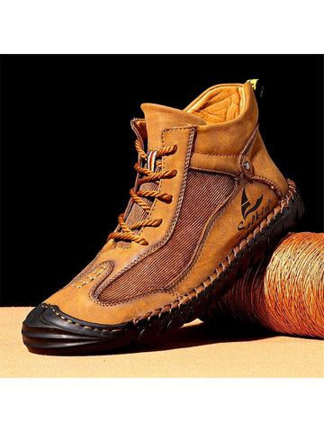 Salkin Men'S Fashion Vintage Classical Lace Up Pu Leather Ankle Boots Handmade Chukka Boots Daily Casua