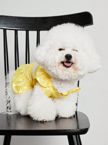 1pc Solid Color Ruffle Detail Pet Skirt