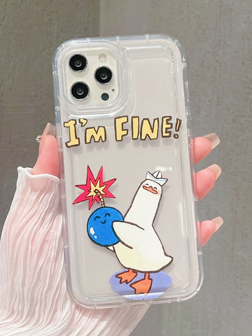 Cartoon Duck Clear Phone Case