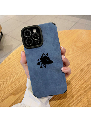 Wolf Pattern PU Leather Phone Case