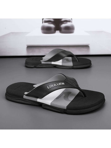 Men's Colorblock Open Toe Sandals With Woven Strap, Anti-slip Soft Sole Slippers, Fashionable Breathable Beach Shoes, Perfect For Water Activities