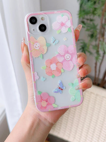 Fairy Laughing Color Painting Transparent Phone Case Compatible With Iphone 12, 13, 14