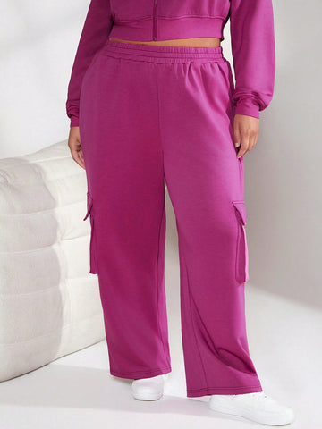 Plus Spacer Fabric Flap Pocket Side Spacer Fabric Sweatpants