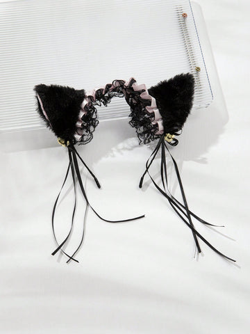1pc Lace Cat Ear Headband Set Cosplay Party Costume Accessory