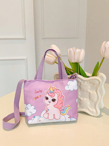Cartoon Unicorn Kids' Handbag Nylon Crossbody Shoulder Bag For Toddler Girls
