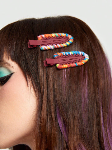 2pcs/set Casual Multicolor Women's Hair Clips