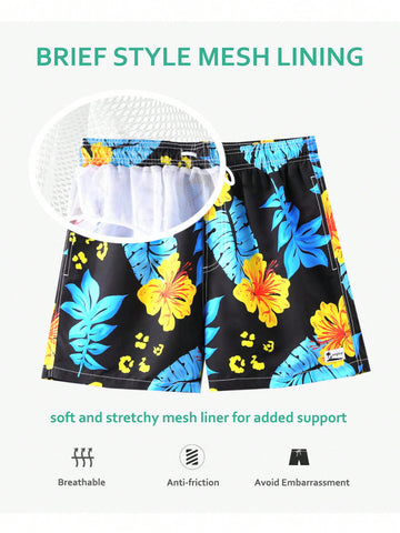 Men's Tropical Printed Beach Shorts