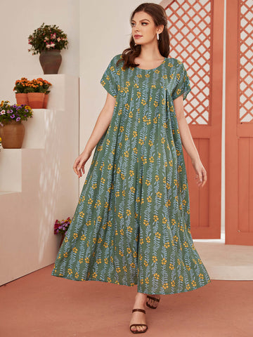 Allover Floral Print Dress