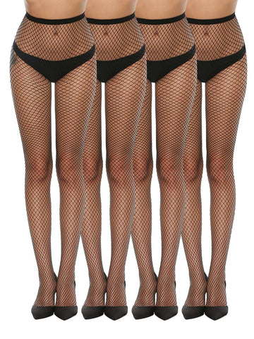 4pairs Simple Fishnet Tights