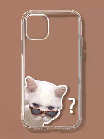 Cat Pattern Clear Phone Case