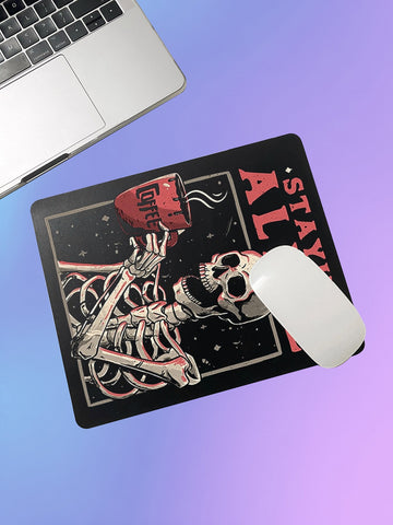 Skull & Letter Graphic Mouse Pad